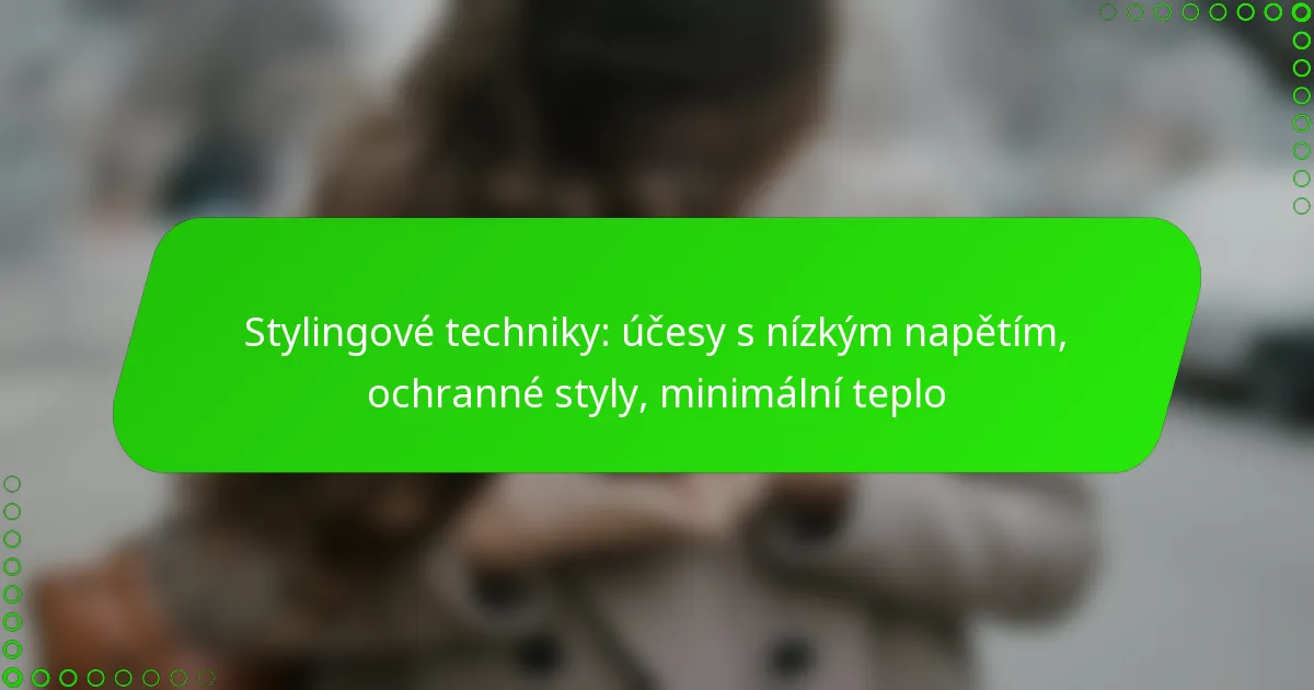 Stylingové techniky: účesy s nízkým napětím, ochranné styly, minimální teplo