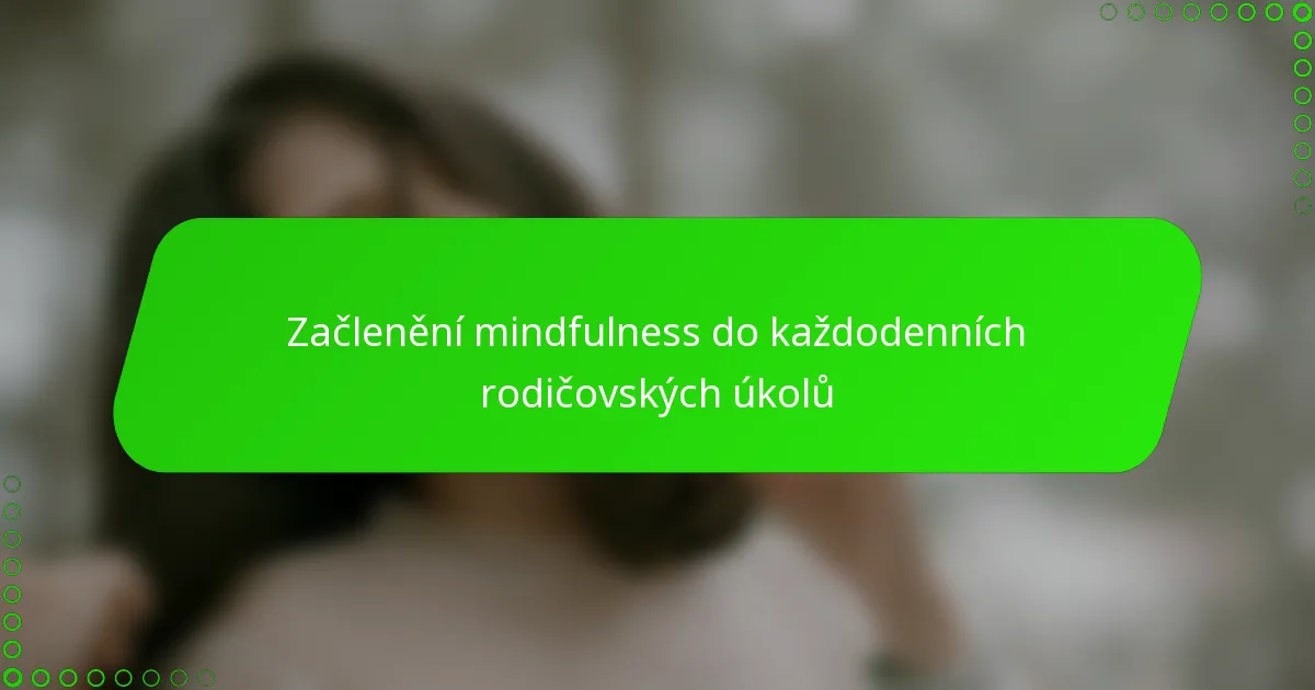 Začlenění mindfulness do každodenních rodičovských úkolů