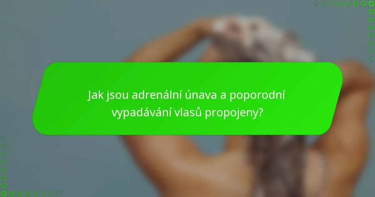 Jak jsou adrenální únava a poporodní vypadávání vlasů propojeny?