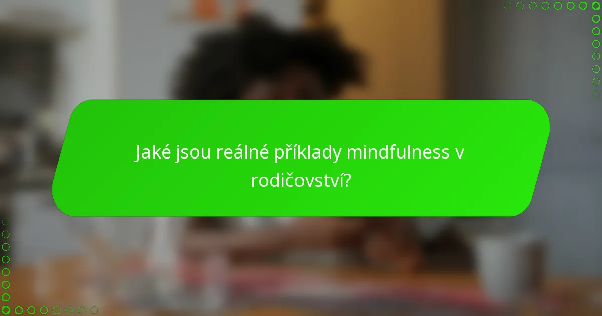 Jaké jsou reálné příklady mindfulness v rodičovství?