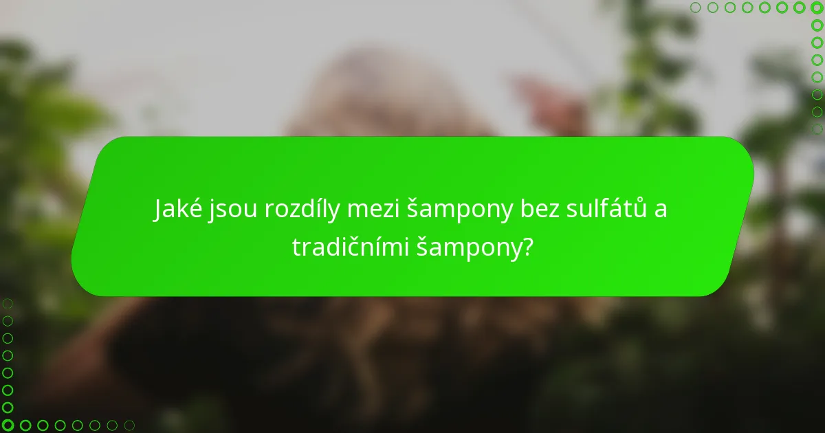 Jaké jsou rozdíly mezi šampony bez sulfátů a tradičními šampony?